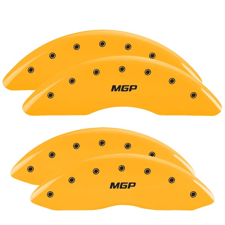 13083SMGPYL Front & Rear Disc Brake Caliper Covers Fits Select Chevy Corvette [Yellow Finish w/ Black MGP]