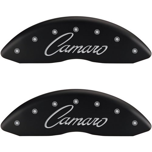 1978 CHEVROLET CAMARO BASE - FRONT SET 2 CALIPER COVERS CAMARO/CAMARO CLASSIC CURSIVE MATTE BLACK PO