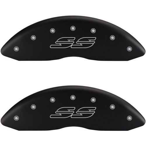 2000 CHEVROLET IMPALA BASE - SET OF 4 CALIPER COVERS SS IMPALA LOGOTYPE MATTE BLACK POWDER COAT FINI