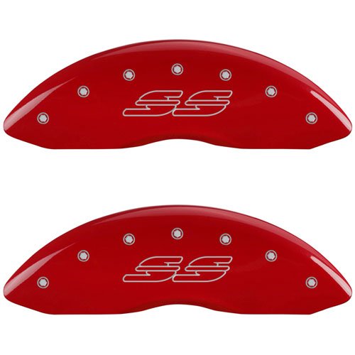1994 CHEVROLET IMPALA SS - SET OF 4 CALIPER COVERS SS IMPALA LOGOTYPE RED POWDER COAT FINISH SILVER CHARACTERS. 17 WHEEL MIN