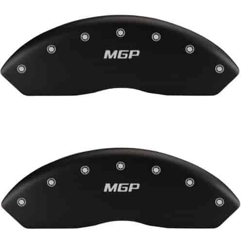 1995 CHEVROLET TAHOE BASE - FRONT SET 2 CALIPER COVERS MGP/MGP ENGRAVING MATTE BLACK POWDER COAT FIN