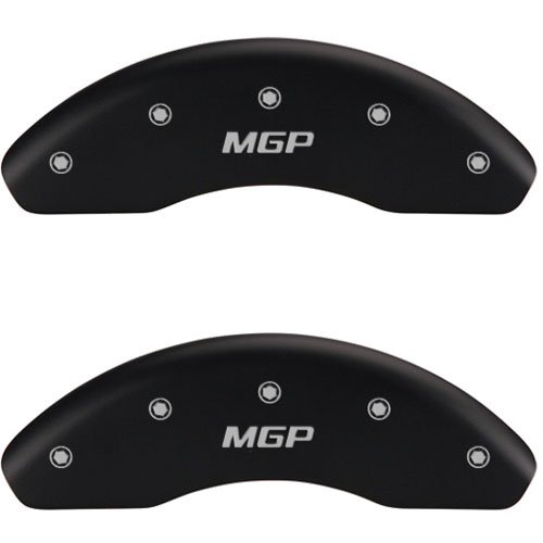2012 CHEVROLET SONIC LS - FRONT SET 2 CALIPER COVERS MGP/MGP ENGRAVING MATTE BLACK POWDER COAT FINIS