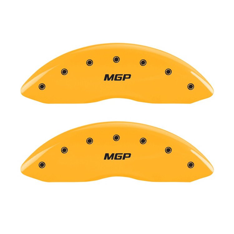 14221FMGPYL Front Disc Brake Caliper Covers Fits Select Chevy Colorado [Yellow Finish w/ Black MGP]