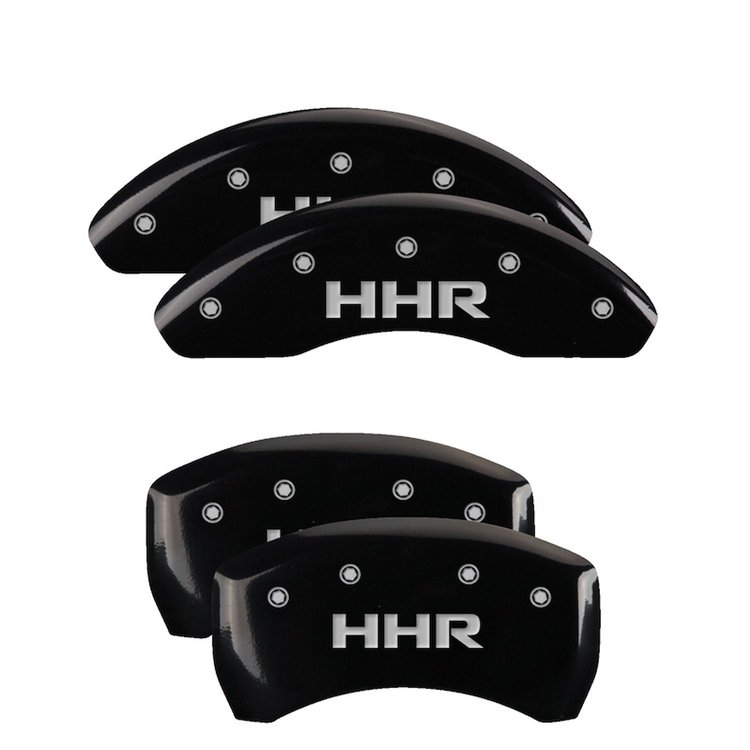 14224SHHRBK Front & Rear Disc Brake Caliper Covers Fits Select Chevy Cobalt/Chevy HHR/Chevy Malibu [Black w/Silver HHR]