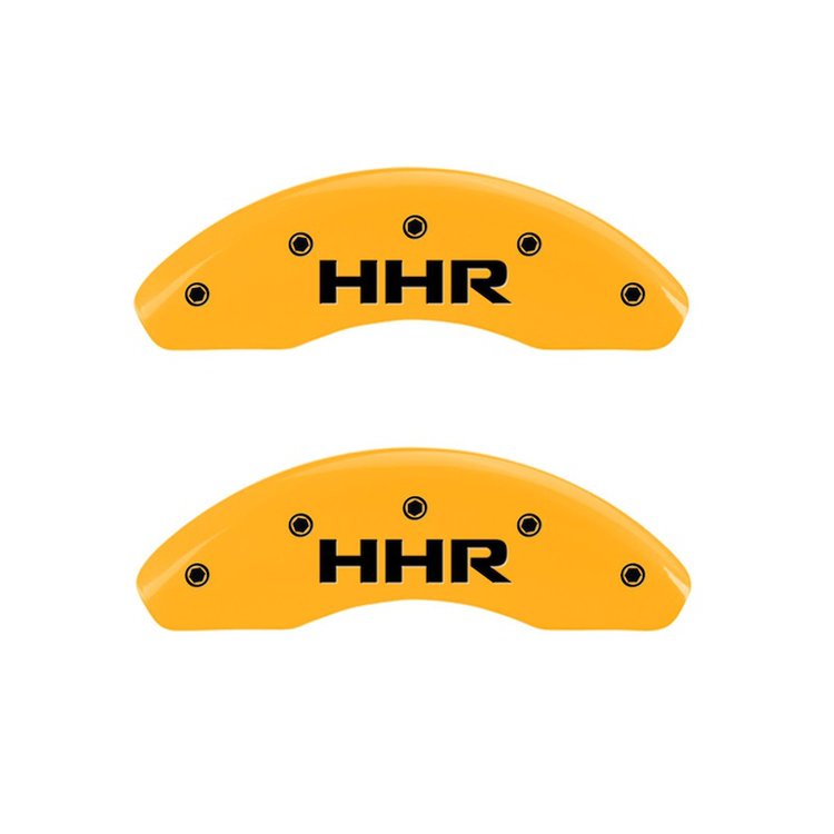 14230FHHRYL Front & Rear Disc Brake Caliper Covers Fits Select Chevy HHR [Yellow Finish w/ Black HHR]