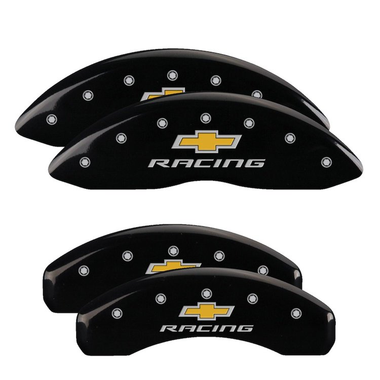 Front and Rear Disk Brake Caliper Covers for Chevrolet Camaro, Black