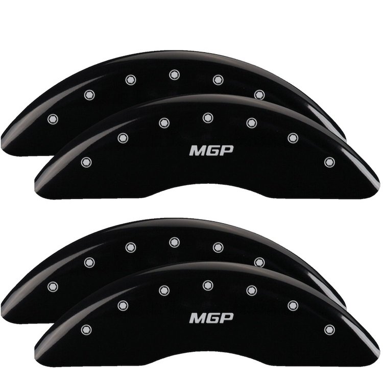Front and Rear Disk Brake Caliper Covers for Chevrolet Silverado, Black