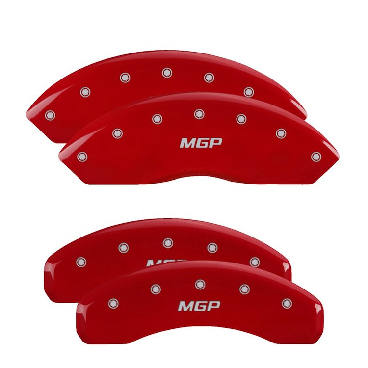 15206SMGPRD Front/Rear Brake Caliper Covers Fits Select Audi [Red w/Silver MGP]