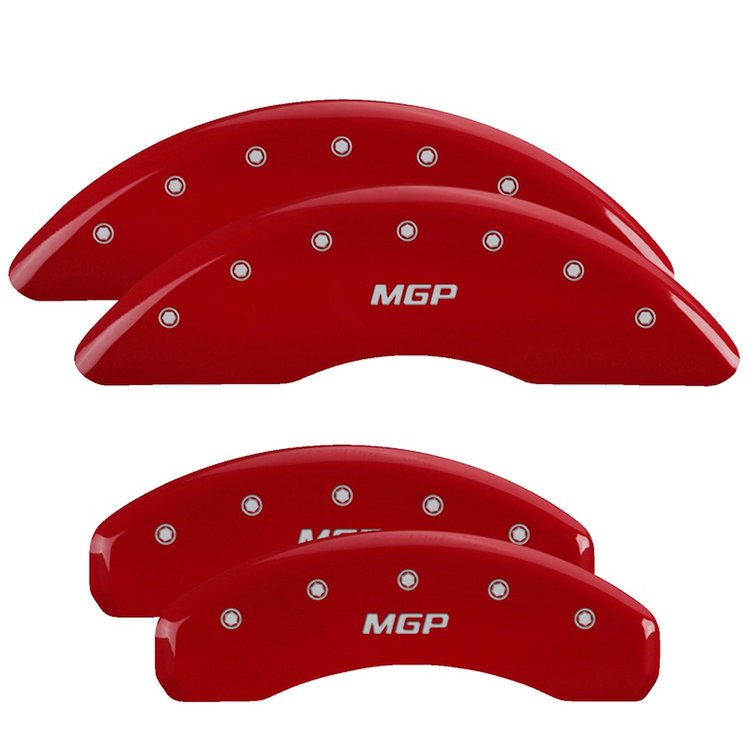 15211SMGPRD Front/Rear Brake Caliper Covers Fits Audi A7 Quattro/A6/A6 Quattro/A8 Quattro/S8 [Red w/Silver MGP]