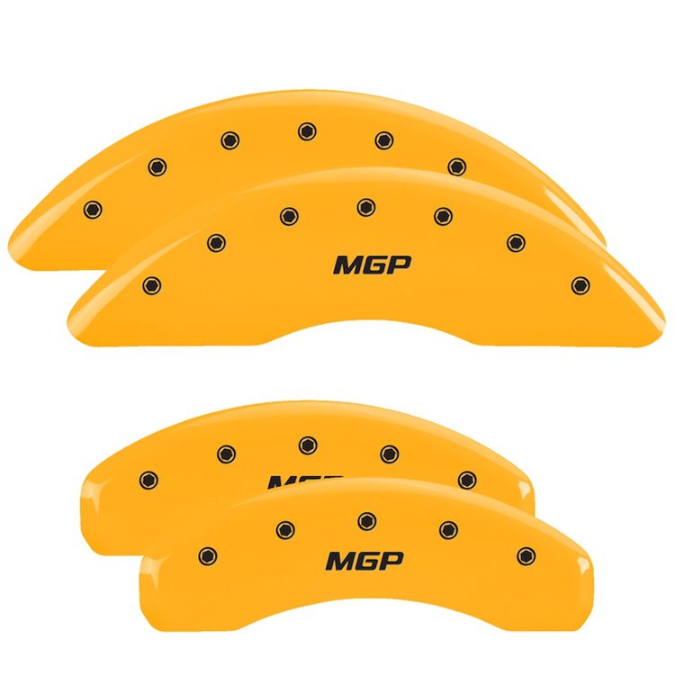 15219SMGPYL Front & Rear Disc Brake Caliper Covers Fits Select Audi Q7 [Yellow Finish w/ Black MGP]