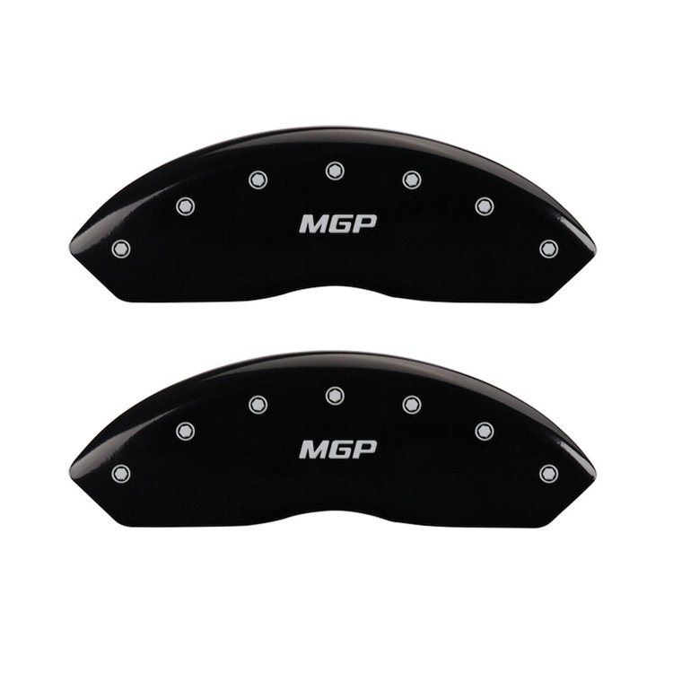 16094FMGPBK Front Disc Brake Caliper Covers Fits Select Toyota Tacoma [Black Finish w/ Silver MGP]