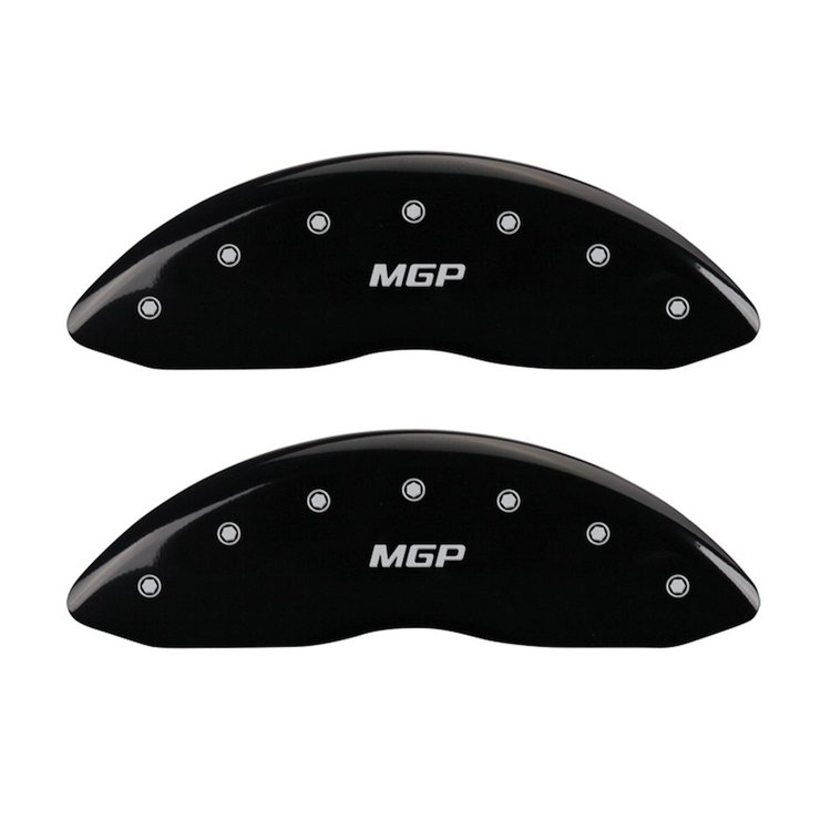 16222FMGPBK Front Disc Brake Caliper Covers Fits Select Toyota Hilux [Black Finish w/ Silver MGP]