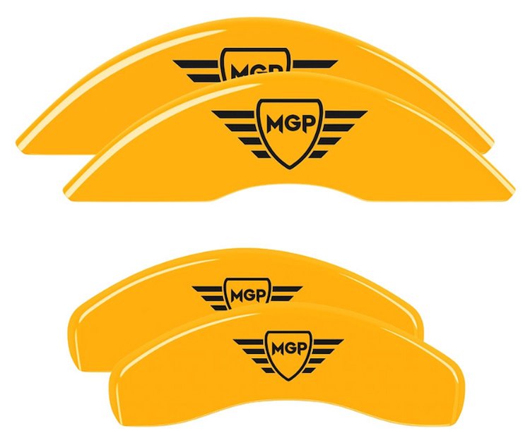 16240SMGPYL Front & Rear Disc Brake Caliper Covers [Yellow Finish w/ Black MGP]