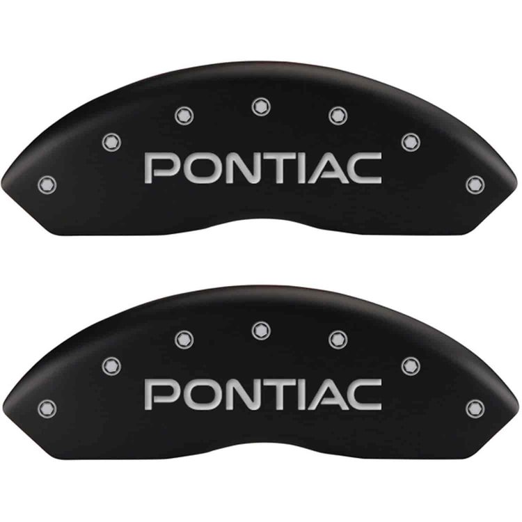 Pontiac/GXP Logo Matte Black Powder Coat Finish Silver Characters.