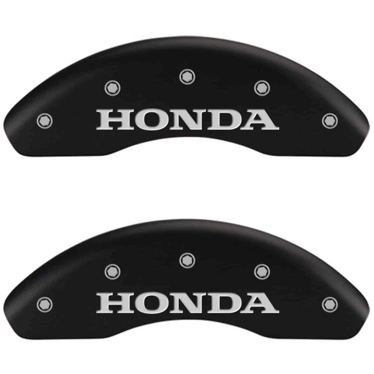 Honda Matte Black Powder Coat Finish Silver Characters.