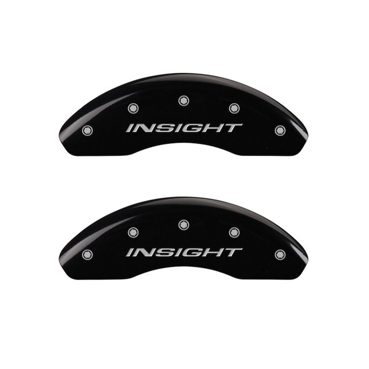20003FINSBK Front Disc Brake Caliper Covers Fits Select Honda Insight [Black Finish w/ Silver Insight (Front Only)]