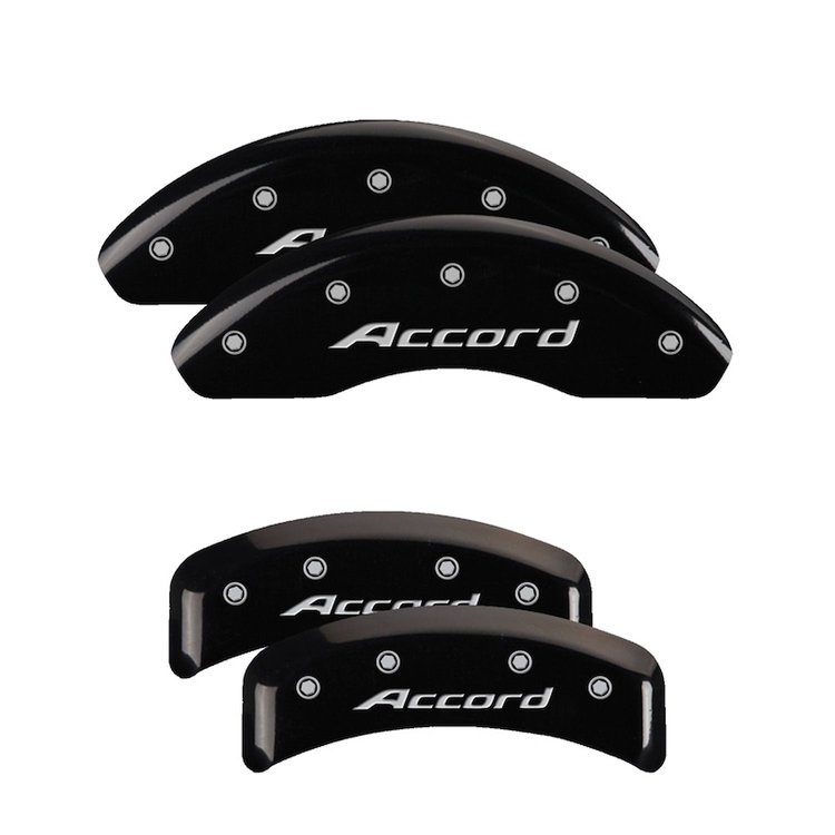 20130SACCBK Front Disc Brake Caliper Covers for 2008-2012 Honda Accord, 2011-2012 Honda Accord [Black Finish w/ Silver Accord]