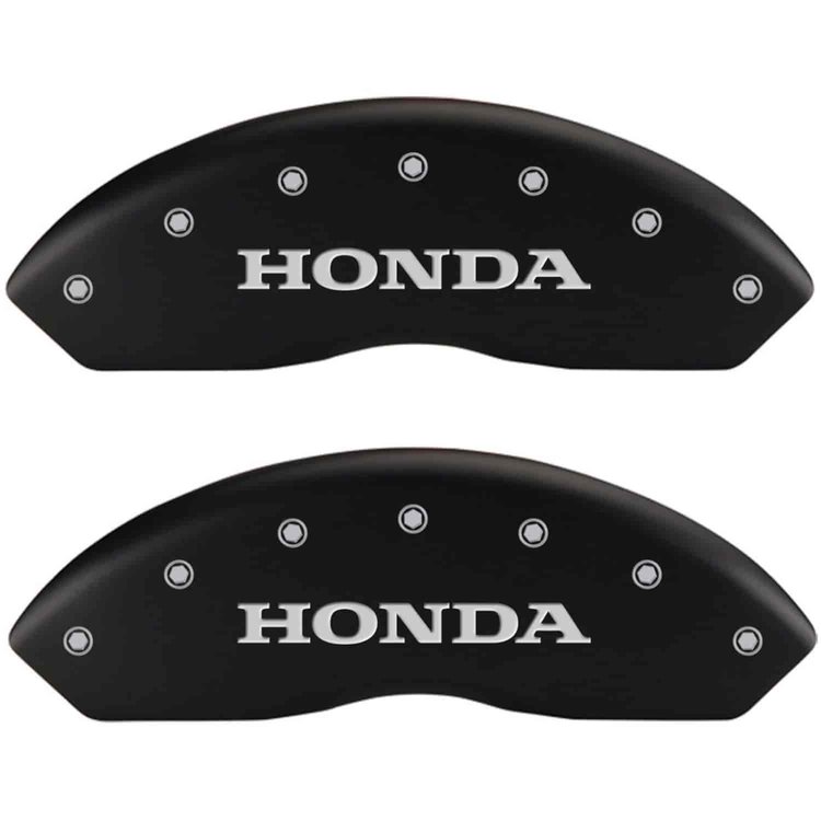 Honda Matte Black Powder Coat Finish Silver Characters.