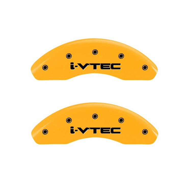 20208FIVTYL Front Disc Brake Caliper Covers Fits Select Honda Fit [Yellow Finish w/ Black i-Vtec]