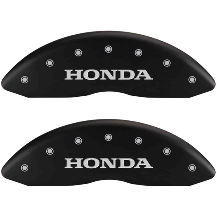 Honda Matte Black Powder Coat Finish Silver Characters.