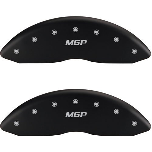 2009 BMW 335D BASE - SET OF 4 CALIPER COVERS MGP/MGP ENGRAVING MATTE BLACK POWDER COAT FINISH SILVER