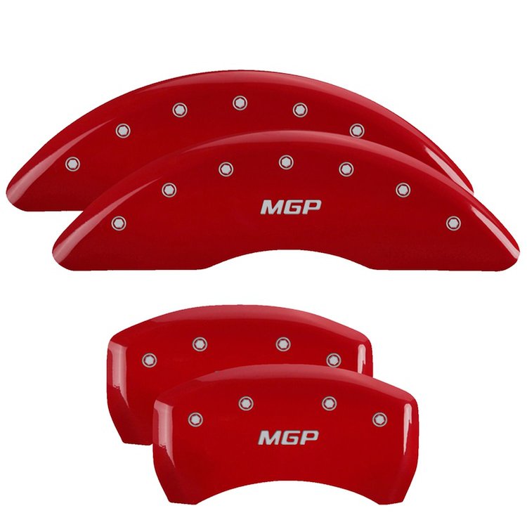 23220SMGPRD Front/Rear Brake Caliper Covers Fits Mercedes-Benz C400/Mercedes-Benz C350e/Mercedes-Benz C300 [Red w/Silver MGP]