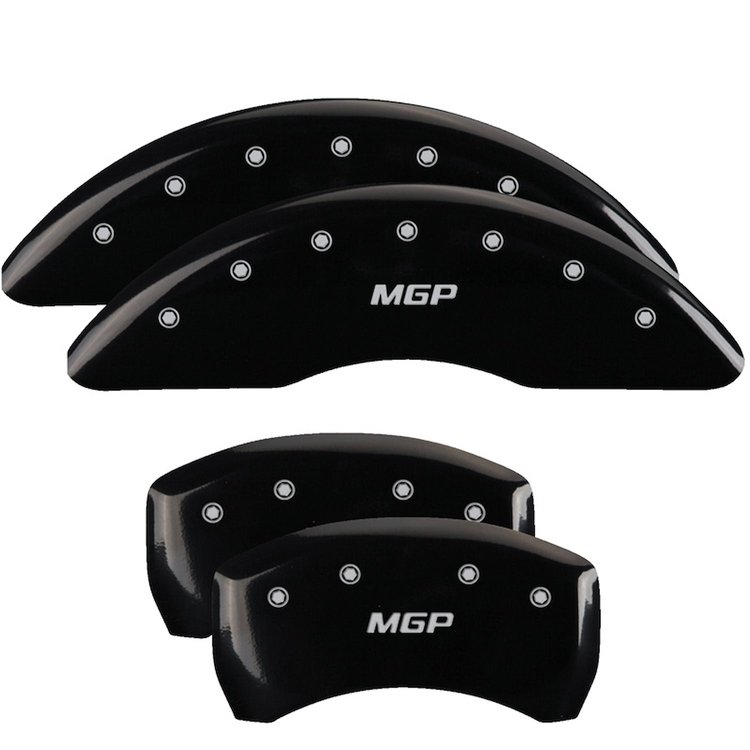 23227SMGPBK Front/Rear Brake Caliper Covers Fits Select Mercedes-Benz [Black w/Silver MGP]