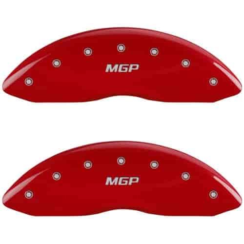 2004 VOLVO XC90 2.5T - SET OF 4 CALIPER COVERS MGP/MGP ENGRAVING RED POWDER COAT FINISH SILVER CHARACTERS. 18 WHEEL MINIMUM