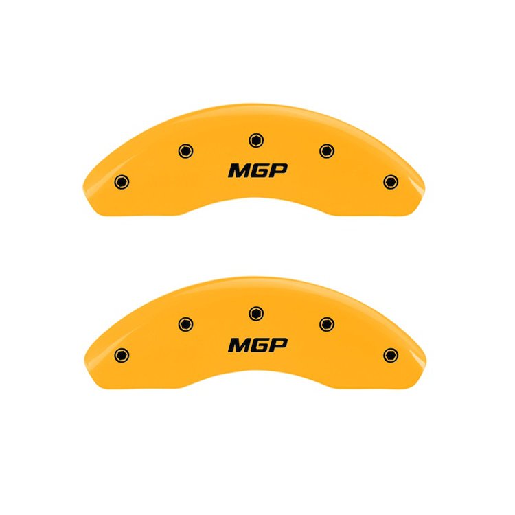 26003FMGPYL Front Disc Brake Caliper Covers for 2011-2014 Mazda 2 [Yellow Finish w/ Black MGP]