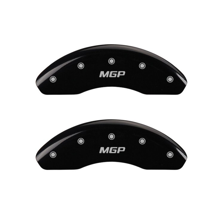 31003FMGPBK Front Disc Brake Caliper Covers for 2012-2015 Scion iQ, 2013 Scion iQ [Black Finish w/ Silver MGP]