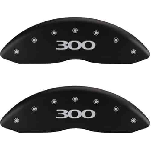 2005 CHRYSLER 300 BASE - SET OF 4 CALIPER COVERS 300/300 MATTE BLACK POWDER COAT FINISH SILVER CHARA