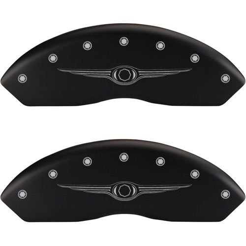 2005 CHRYSLER 300 BASE - SET OF 4 CALIPER COVERS CHRYSLER WING STYLE 1 MATTE BLACK POWDER COAT FINIS