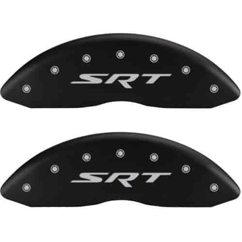 2005 CHRYSLER 300 C SRT8 - SET OF 4 CALIPER COVERS SRT/SRT MATTE BLACK POWDER COAT FINISH SILVER CHARACTERS. 20 WHEEL MIN.