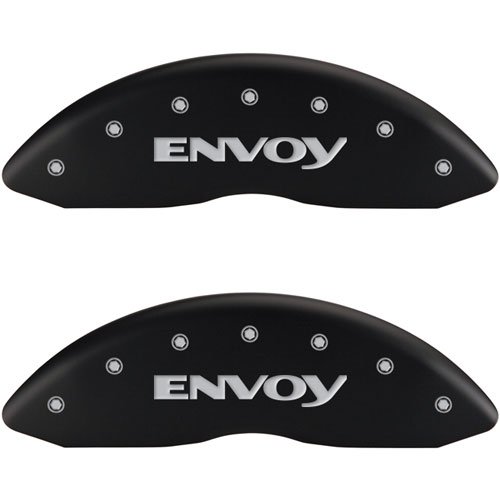 2006 GMC ENVOY DENALI - SET OF 4 CALIPER COVERS ENVOY / ENVOY MATTE BLACK POWDER COAT FINISH SILVER CHARACTERS. 18 WHEEL MIN