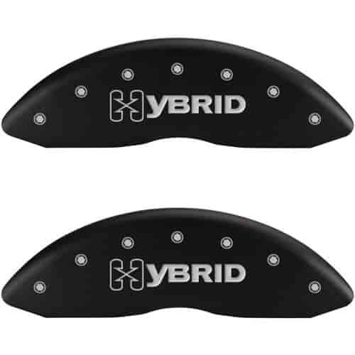 2006 GMC ENVOY DENALI - SET OF 4 CALIPER COVERS GM HYBRID LOGOTYPE MATTE BLACK POWDER COAT FINISH SI