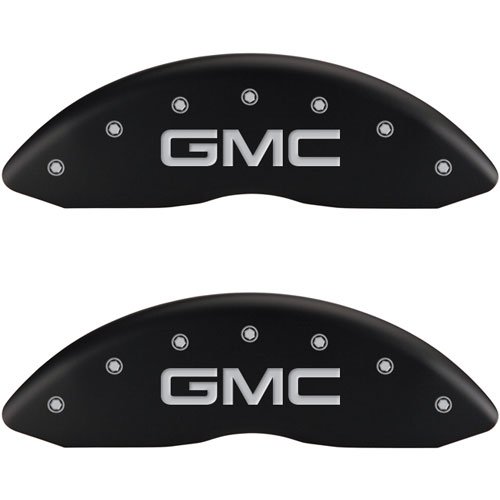 2003 GMC SAFARI BASE - SET OF 4 CALIPER COVERS GMC/GMC MATTE BLACK POWDER COAT FINISH SILVER CHARACT