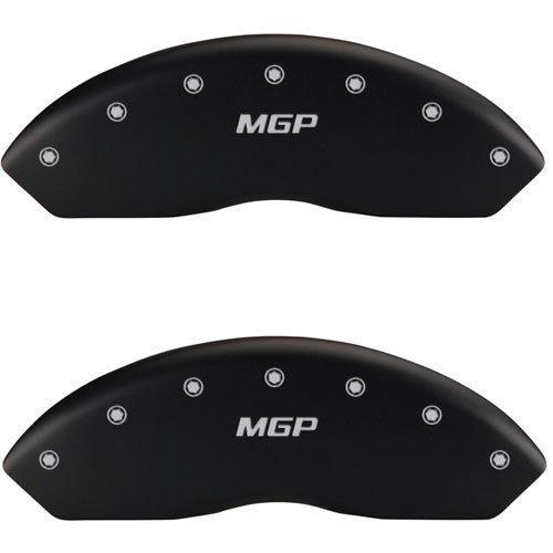 1992 GMC YUKON BASE - FRONT SET 2 CALIPER COVERS MGP/MGP ENGRAVING MATTE BLACK POWDER COAT FINISH SI