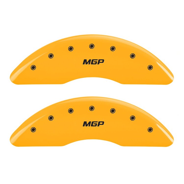 34213FMGPYL Front Disc Brake Caliper Covers Fits Select GMC Canyon [Yellow Finish w/ Black MGP]