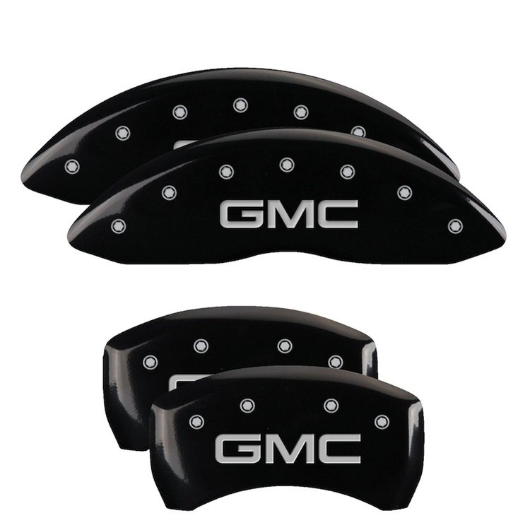 Front and Rear Disk Brake Caliper Covers for GMC, Black