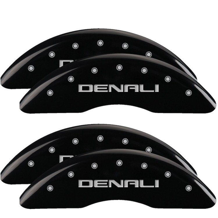 Front and Rear Disk Brake Caliper Covers for GMC Sierra, Black