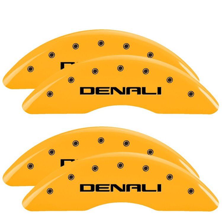 Front and Rear Disk Brake Caliper Covers for GMC Sierra, Yellow