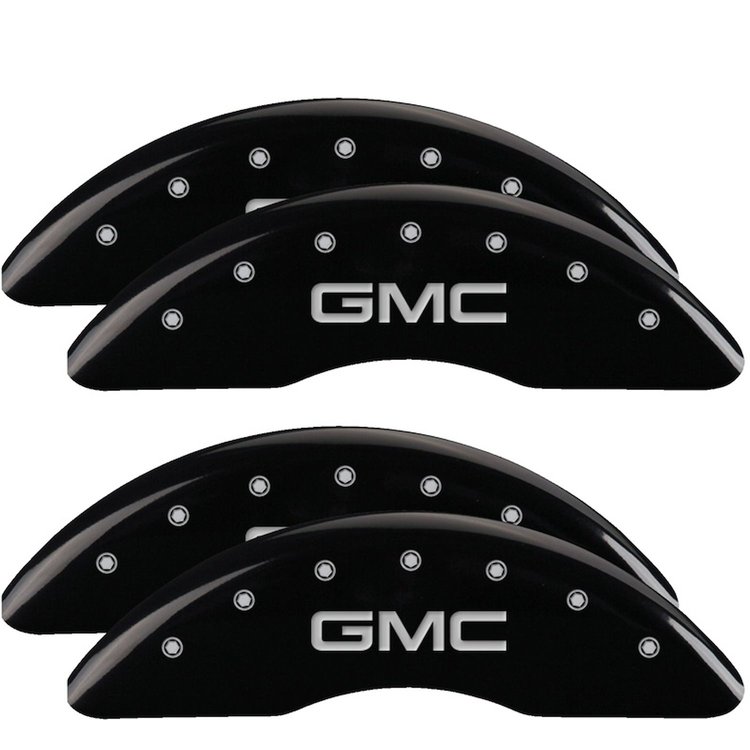 Front and Rear Disk Brake Caliper Covers for GMC Sierra, Black