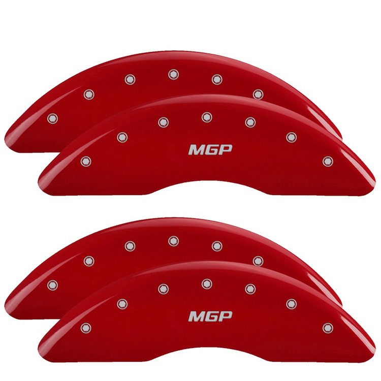 Front and Rear Disk Brake Caliper Covers for GMC Sierra, Red