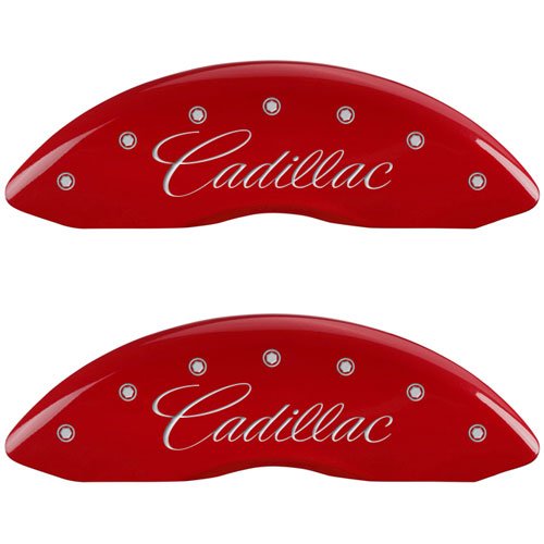 2013 CADILLAC XTS LUXURY - SET OF 4 CALIPER COVERS CADILLAC/CTS4 RED POWDER COAT FINISH SILVER CHARA