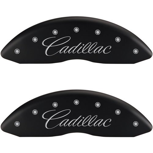 2013 CADILLAC XTS BASE - SET OF 4 CALIPER COVERS CADILLAC/CTS MATTE BLACK POWDER COAT FINISH SILVER