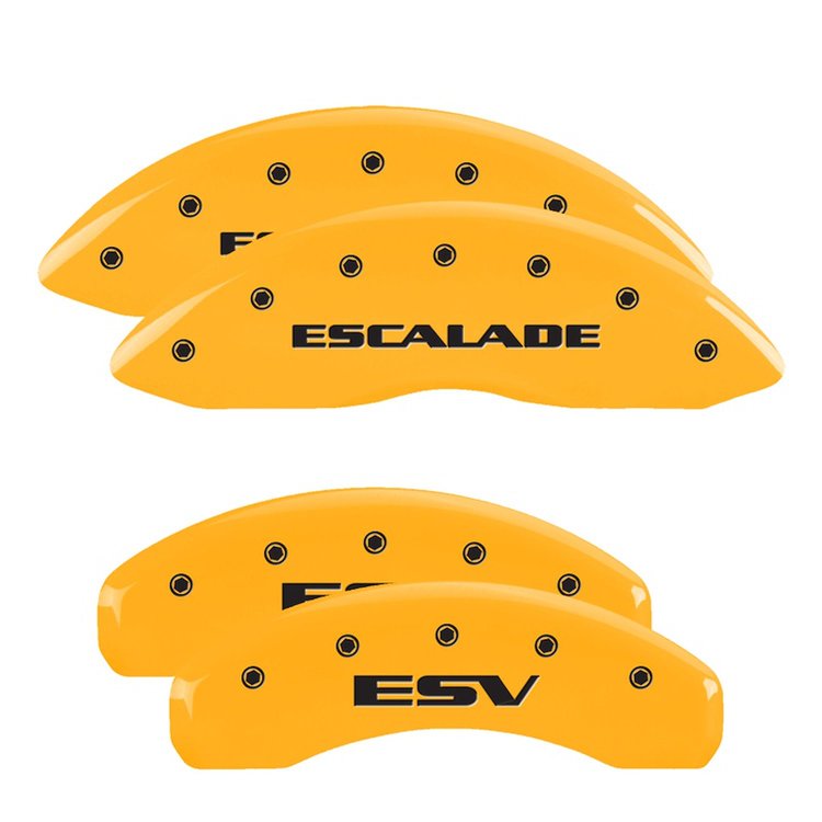 35015SESVYL Front Brake Caliper Covers Fits Cadillac Escalade [Yellow w/Black Escalade /ESV]