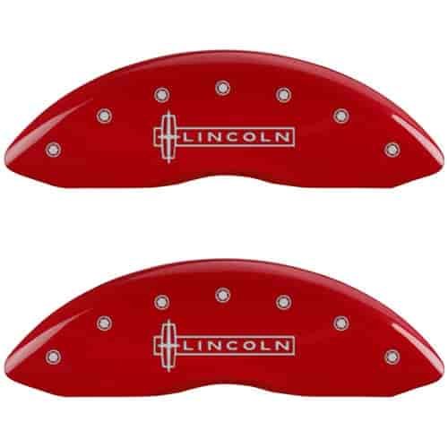 2006 LINCOLN MARK LT BASE - SET OF 4 CALIPER COVERS LINCOLN/STAR LOGO RED POWDER COAT FINISH SILVER CHARACTERS. 17 WHEEL MINIMUM