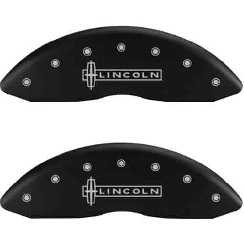 2011 LINCOLN MKT BASE - SET OF 4 CALIPER COVERS LINCOLN/STAR LOGO MATTE BLACK POWDER COAT FINISH SIL