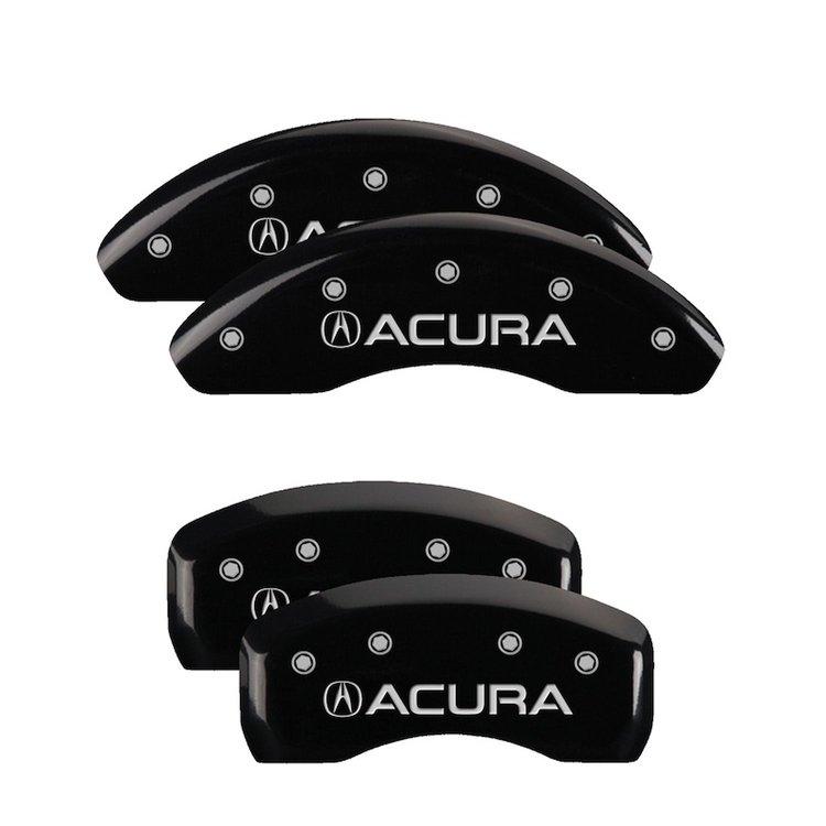 39006SACUBK Front & Rear Disc Brake Caliper Covers for 2004-2008 Acura TL [Black Finish w/ Silver Acura]