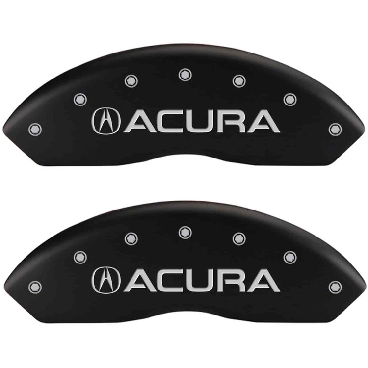 Acura/RLX Matte Black Powder Coat Finish Silver Characters.